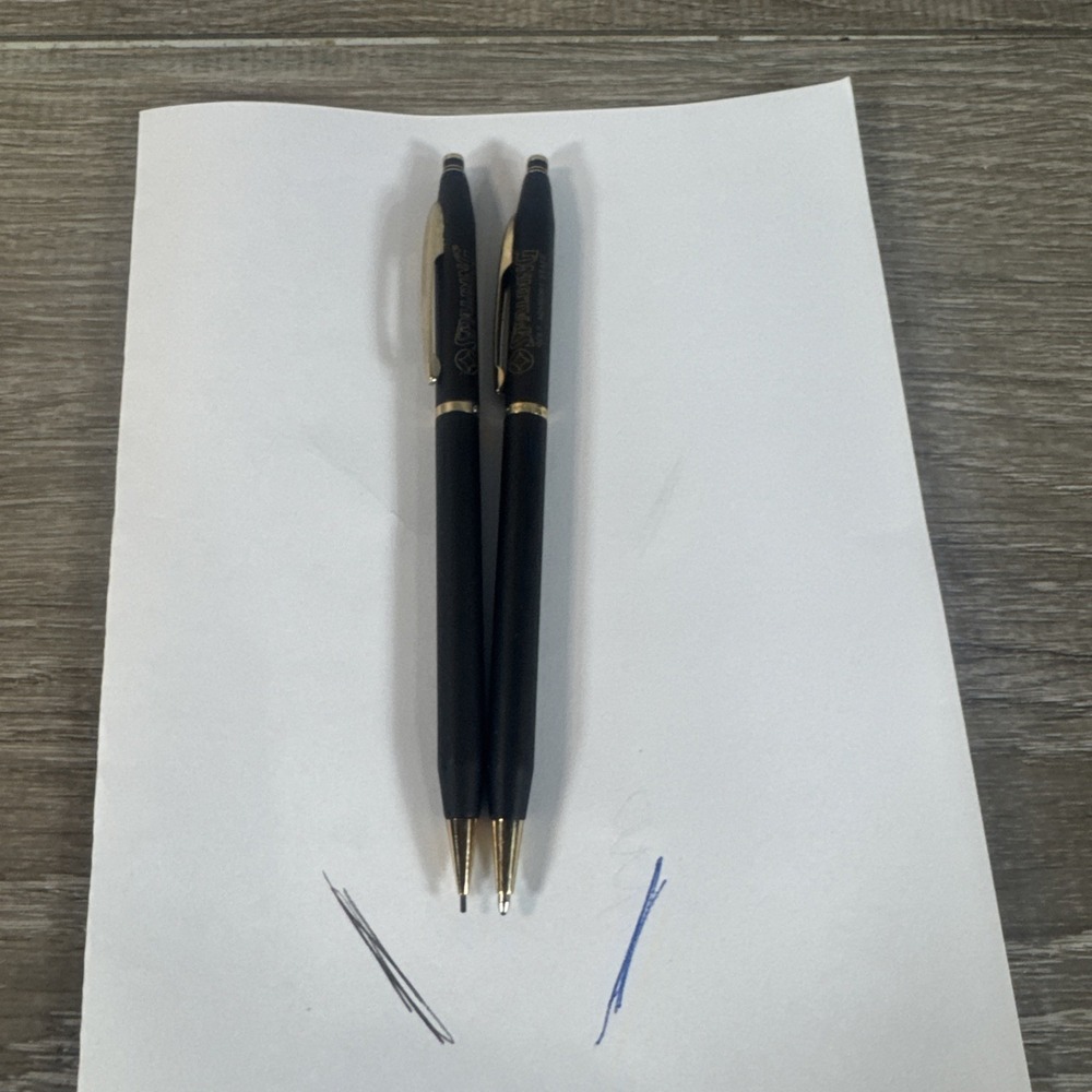 Vintage Used Spalding Golf Quill Pen & Mechanical Pencil Set Advertising